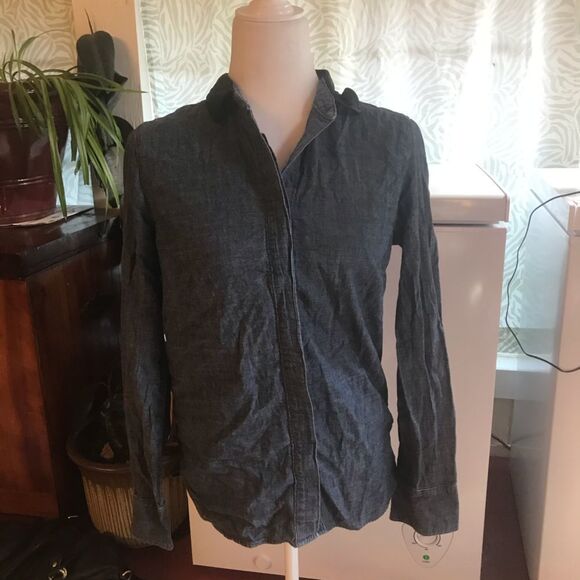 Rag & bone leather trim chambray button down - Picture 7 of 10